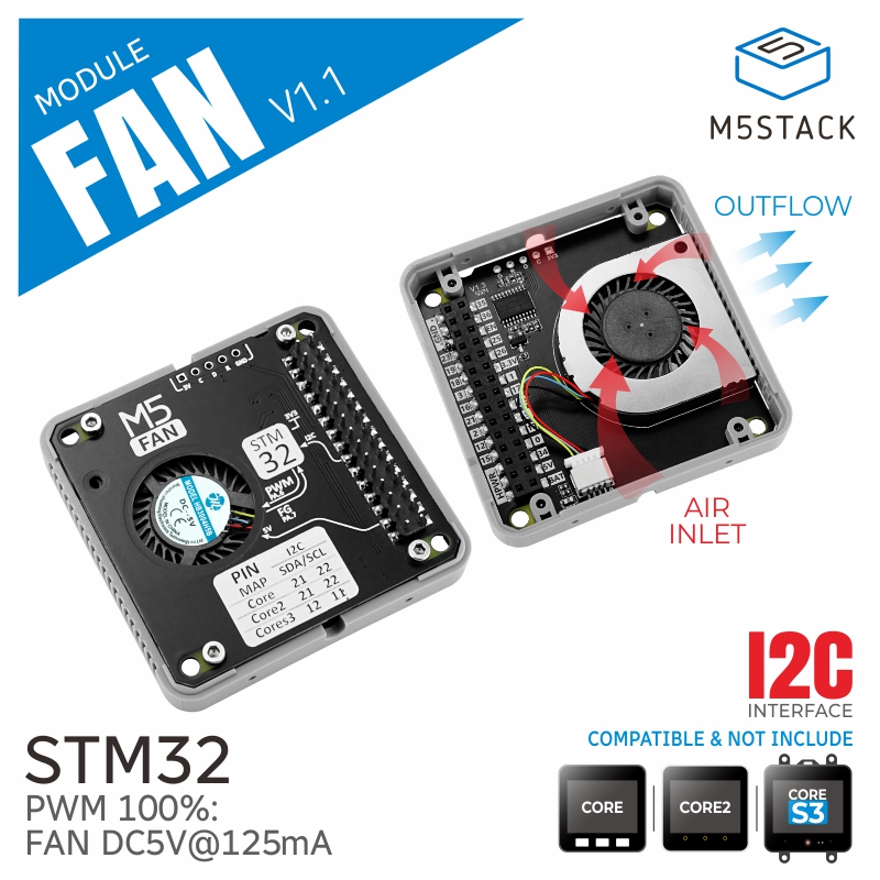 M5Stack - M5Stack Official Fan Module v1.1(STM32F030)