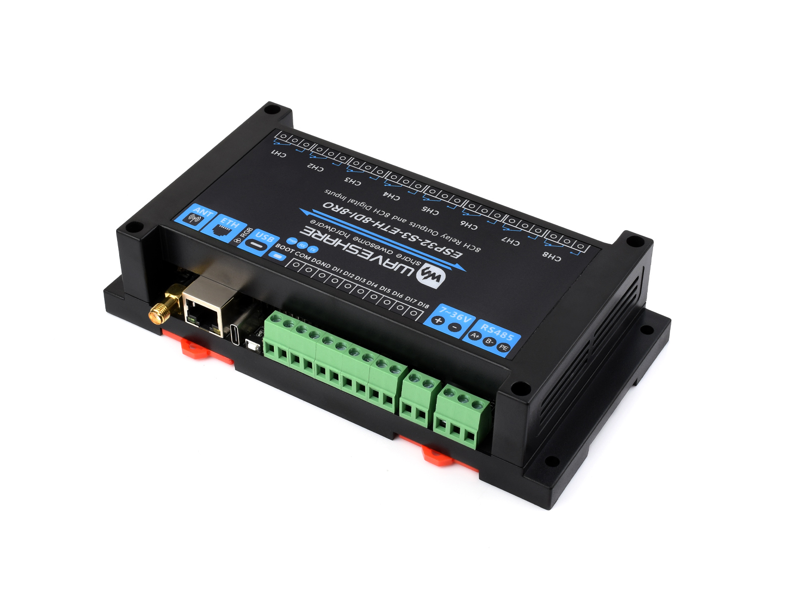 Waveshare Industrial 8-Channel - Waveshare Esp32 ulasan dan harga