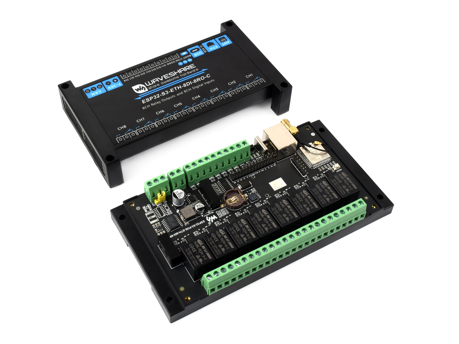 Industrial 8-Channel ESP32-S3  - Waveshare Esp32 ulasan dan harga