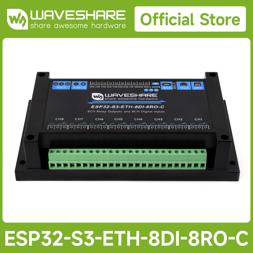 Industrial 8-Channel ESP32-S3  - Waveshare Esp32 ulasan dan harga