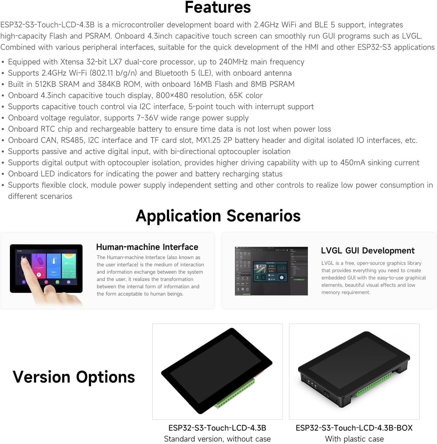 Waveshare ESP32-S3 4.3inch IPS - Lolin S3 ulasan dan harga