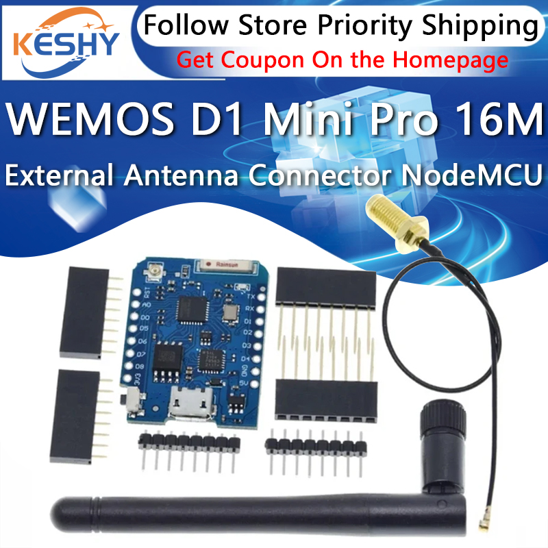 WEMOS D1 Mini Pro 16M Bytes Ex - D1 Mini Pro ulasan dan harga