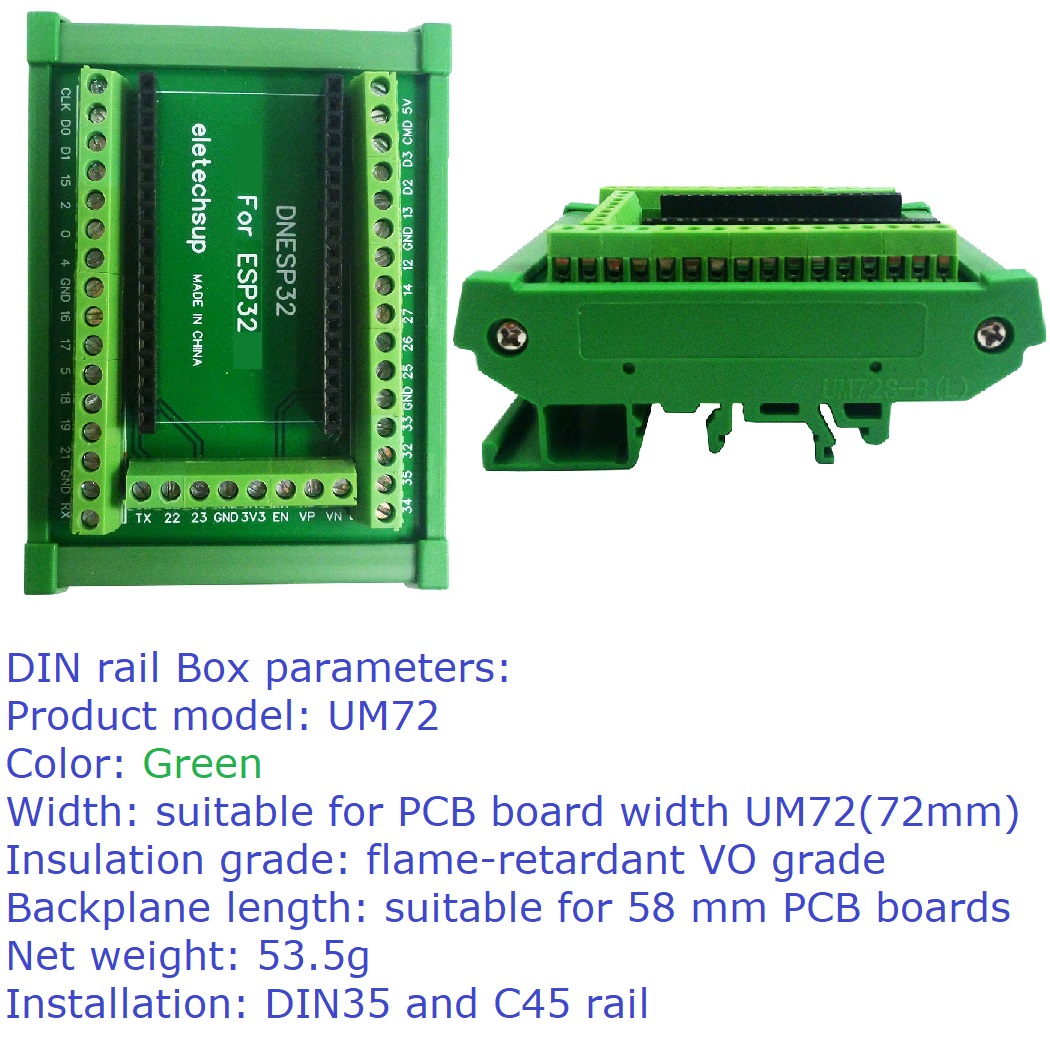 ESP32 DIN Rail Mount Screw Ter - Devkitc ulasan dan harga