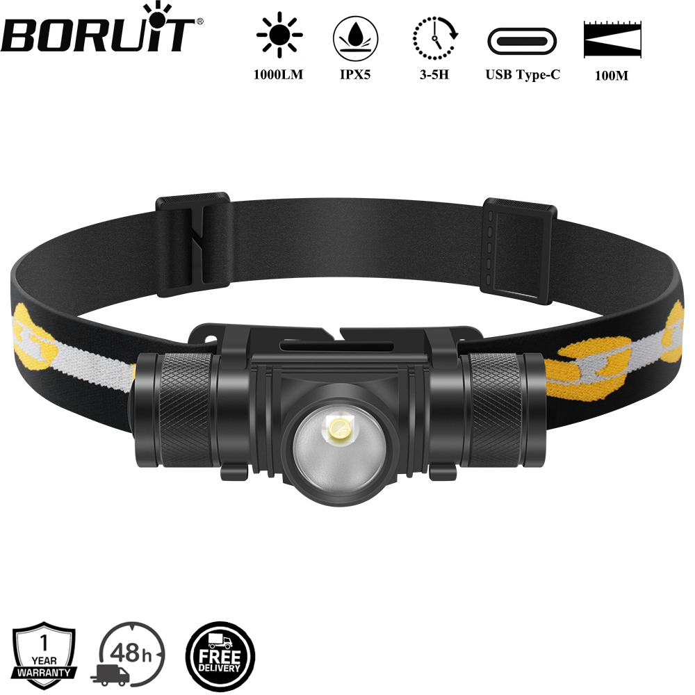 BORUiT D10 1000LM LED Headlamp - Lolin D32 ulasan dan harga