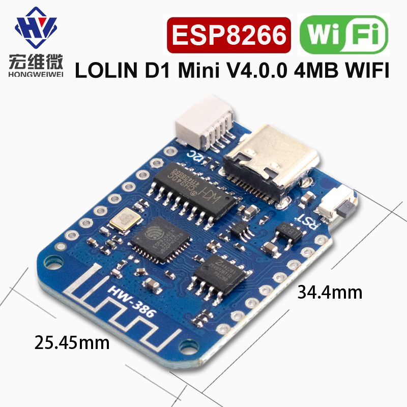 WEMOS D1 Mini V4.0.0 TYPE-C US - Nodemcuv2 ulasan dan harga