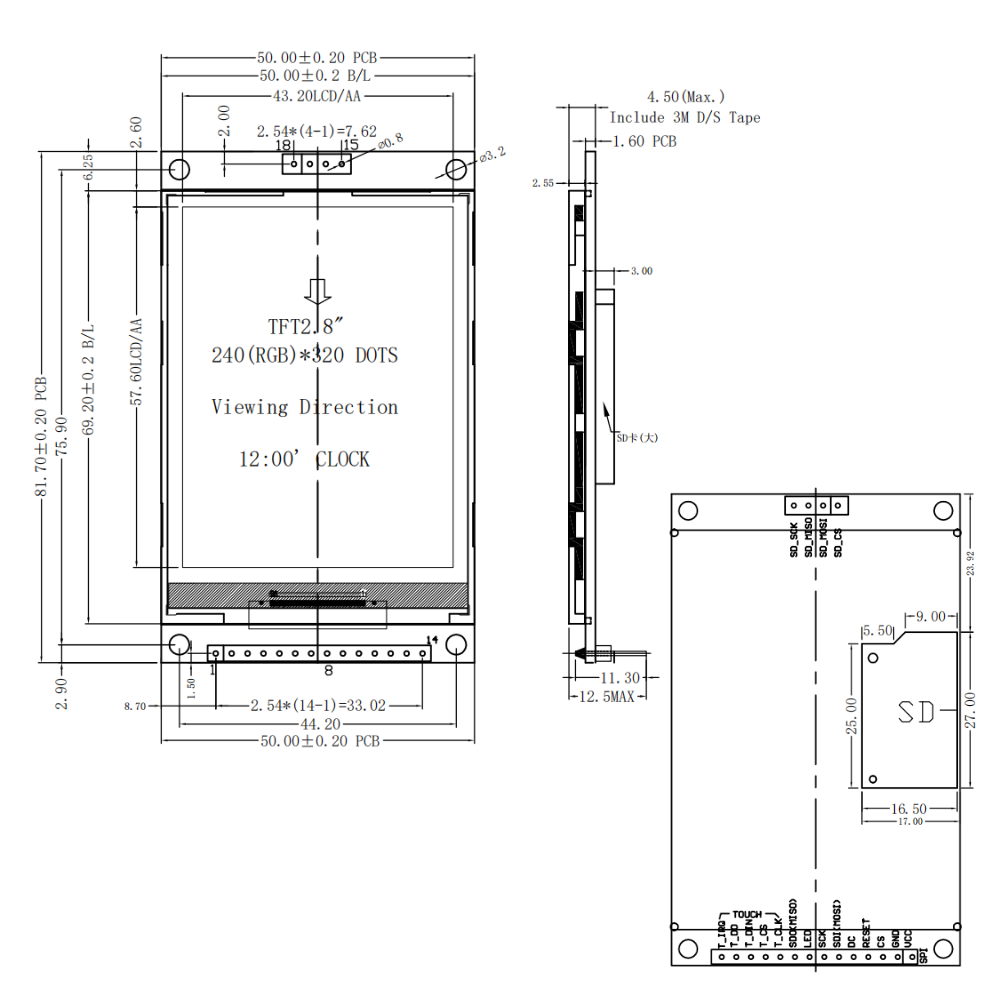 2.8 Inch TFT LCD Display Modul - Esp32 S3 Devkitc 1 ulasan dan harga
